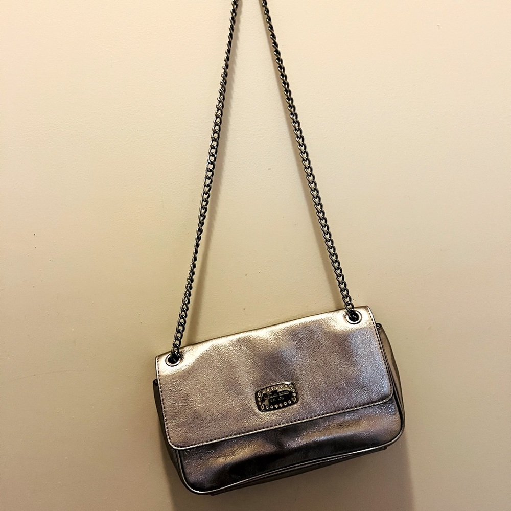 Michael Kors metallic gunmetal silver multi way bag in excellent condition!!